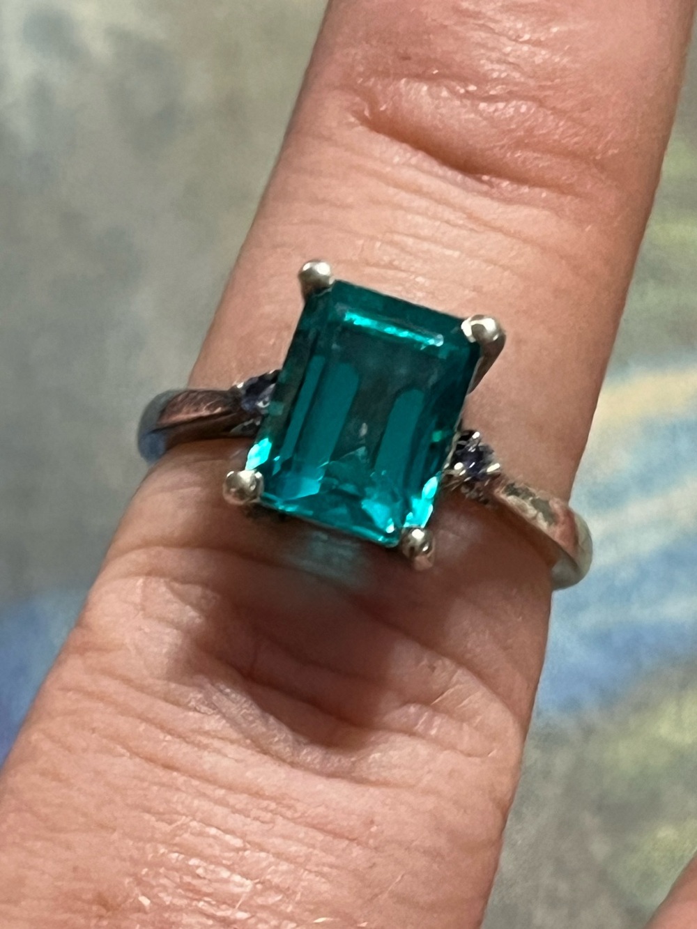 Chuck Clemency STS Sterling Silver 925 Tourmaline Amethyst Ring - Size 5.75 - Picture 3 of 9